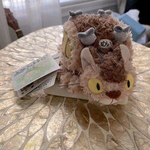 Totoro Cat Bus plush toy. From Japan with tags still on. About 6” long.
